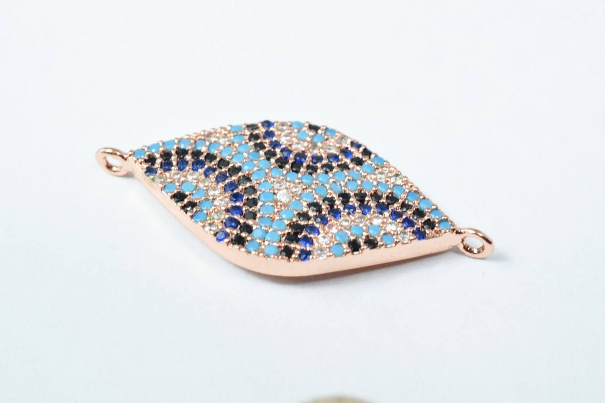 Marquise Shape Eye Micro Pave CZ Rhinestone Spacer Beads High Quality 3 Colors jewelry making supplies - detail image 2