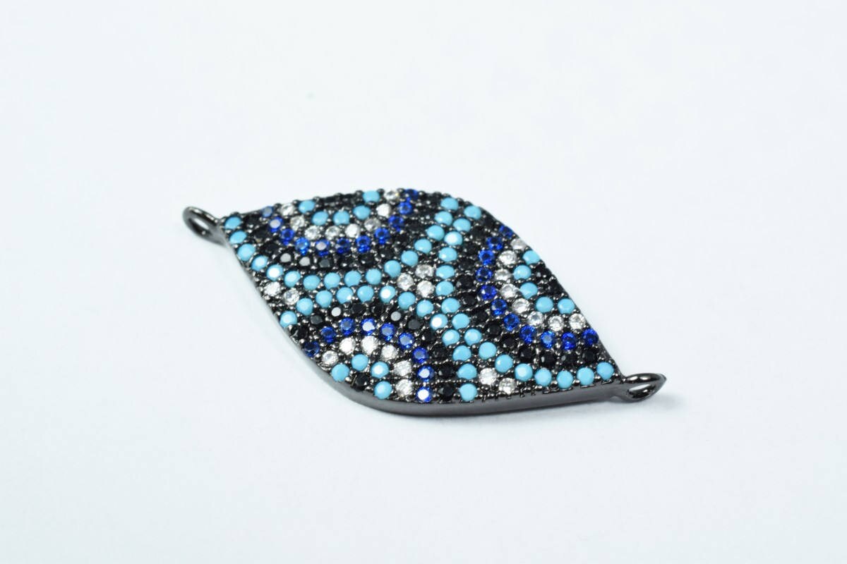 Marquise Shape Eye Micro Pave CZ Rhinestone Spacer Beads High Quality 3 Colors jewelry making supplies - detail image 4