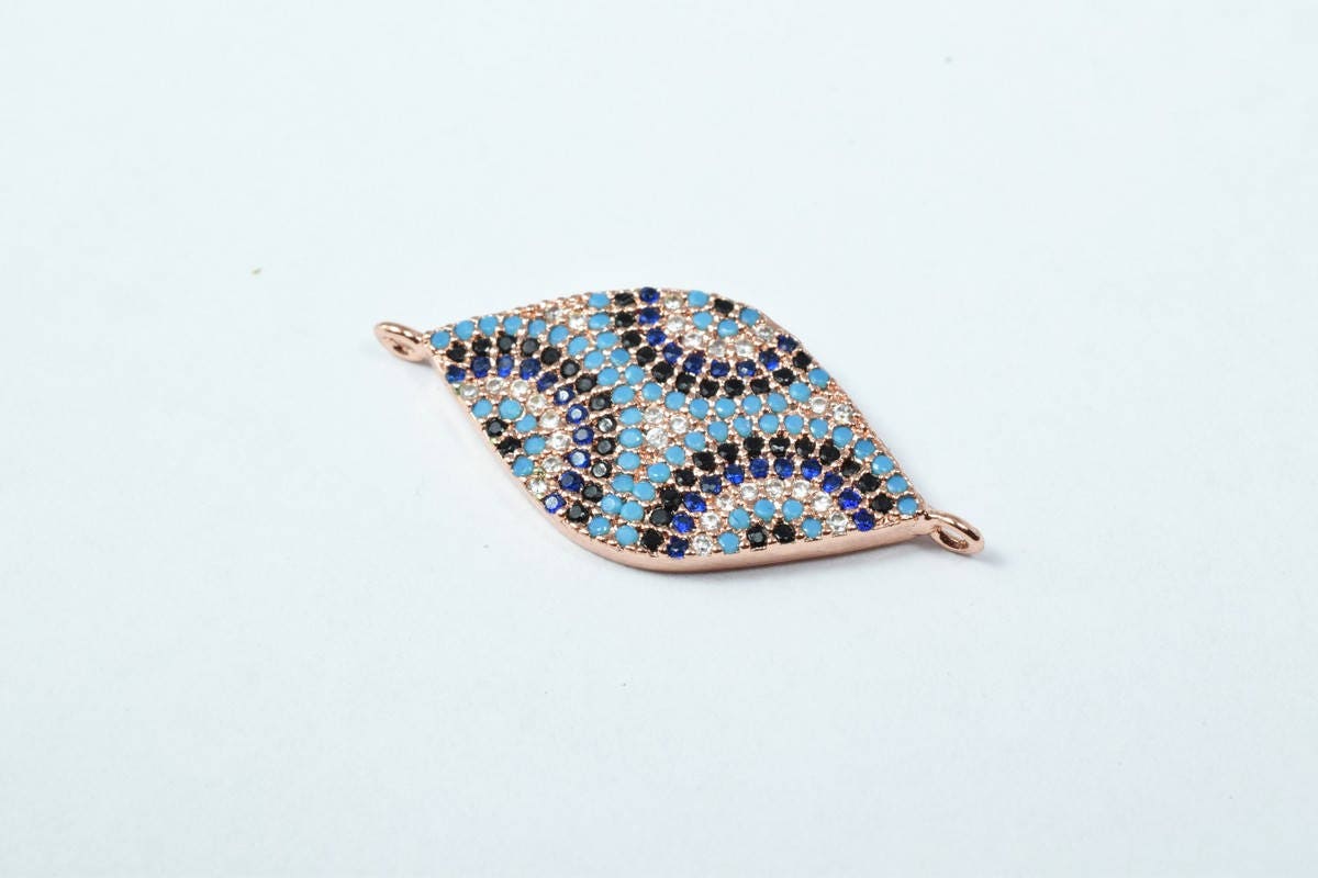 Marquise Shape Eye Micro Pave CZ Rhinestone Spacer Beads High Quality 3 Colors jewelry making supplies - detail image 5