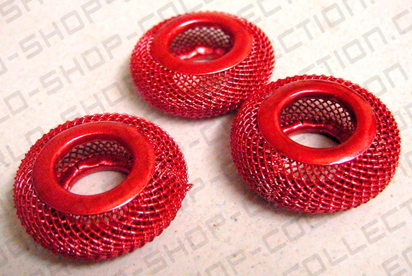 6 PCs Wire Mesh Beads Basketball wives large hole metal jewelry big hoop earring chunky bead jewelry making jewelry making...