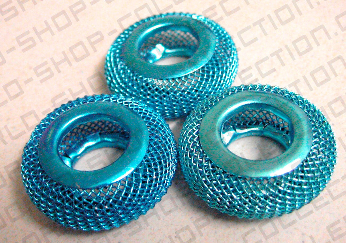 6 PCs Wire Mesh Beads Basketball wives large hole metal jewelry big hoop earring chunky bead jewelry making jewelry making...