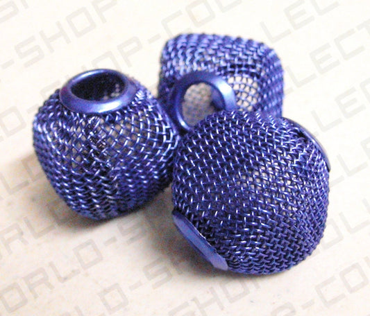 6 PCs Wire Mesh Beads Basketball wives large hole Square Beads 18mm metal jewelry big hoop earring chunky bead jewelry mak...