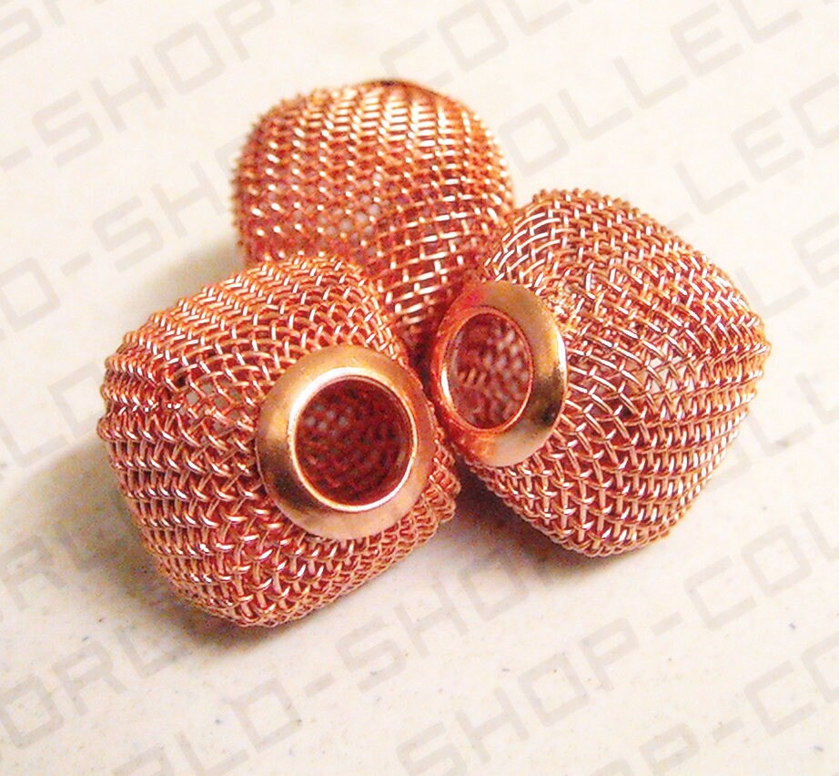 6 PCs Wire Mesh Beads Basketball wives large hole Square Beads 18mm metal jewelry big hoop earring chunky bead jewelry mak...