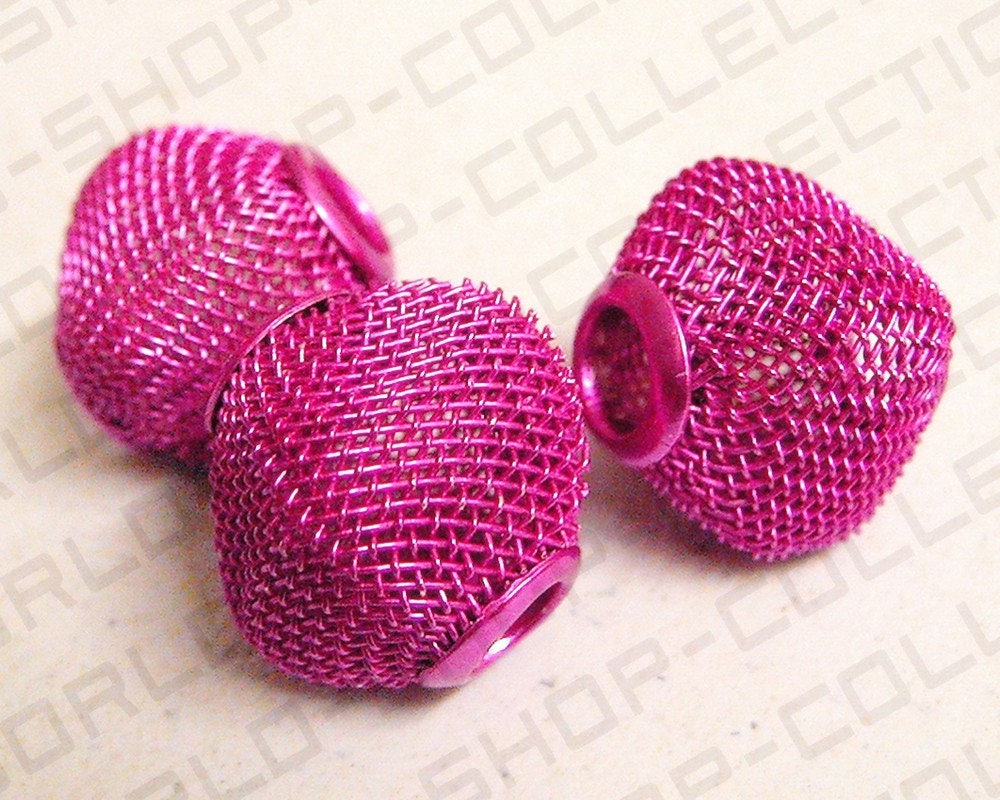 6 PCs Wire Mesh Beads Basketball wives large hole Square Beads 15mm metal jewelry big hoop earring chunky bead jewelry mak...