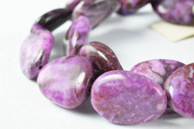 Purple Charoite Agate Oval Gemstone Beads 1 strand 20 PCs Size 18mm Hole Size 1mm Natural, healing, chakra, birthstone for...
