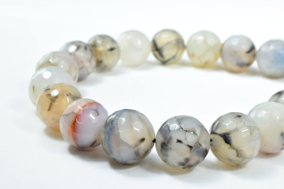 14mm Tonal Gray Crazy, Lace Agate Round Stone Beads, Sold by 1 strand of 15pcs, 2mm, 165.0grams/pk,Lace Gray Agate, Round...