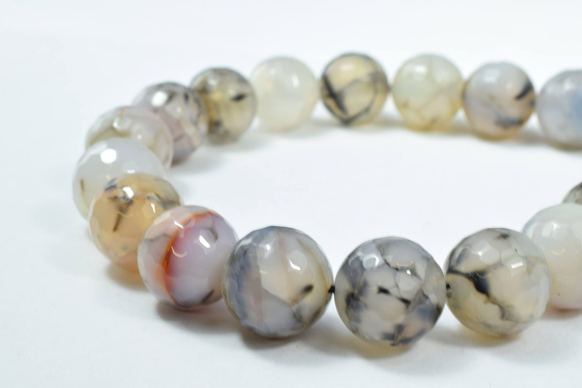 14mm Tonal Gray Crazy, Lace Agate Round Stone Beads, Sold by 1 strand of 15pcs, 2mm, 165.0grams/pk,Lace Gray Agate, Round...