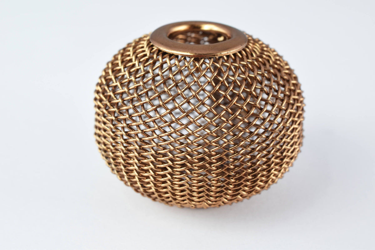 6 PCs Wire Mesh Beads Basketball wives large hole Round Beads 30mm metal jewelry big hoop earring chunky bead jewelry maki...