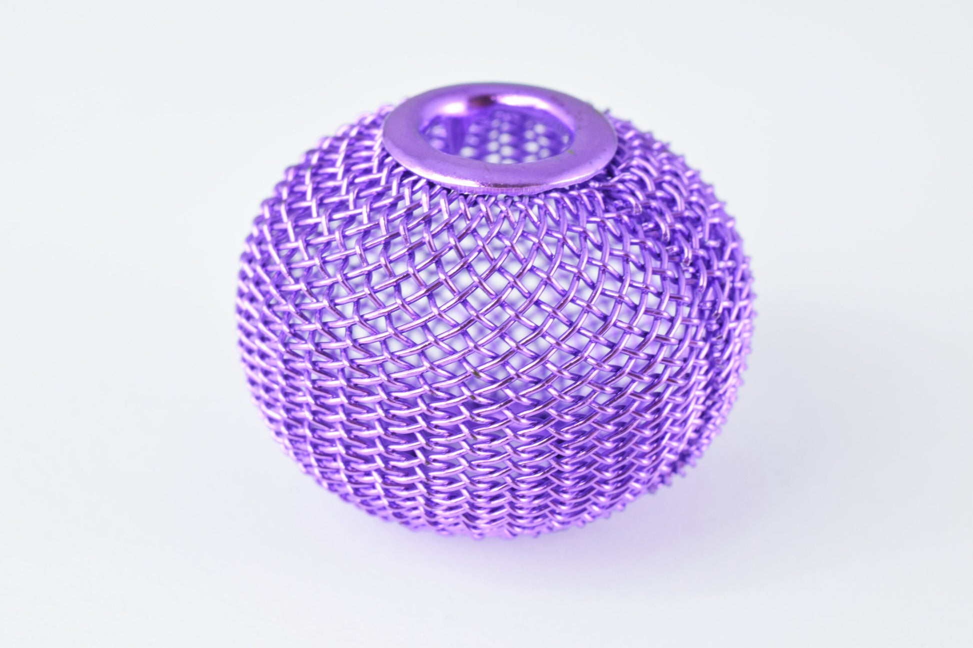 6 PCs Wire Mesh Beads Basketball wives large hole Round Beads 30mm metal jewelry big hoop earring chunky bead jewelry maki...