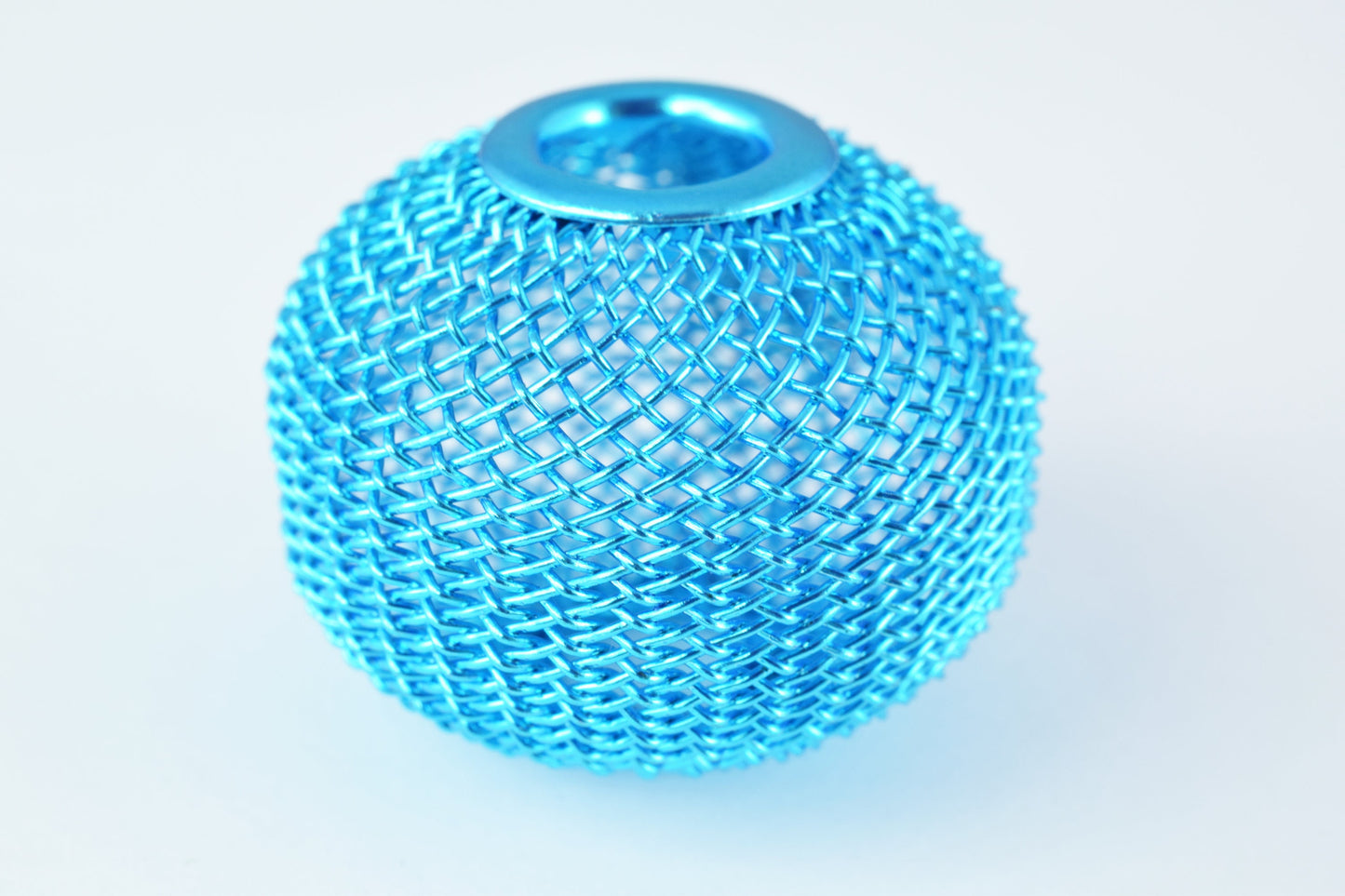 6 PCs Wire Mesh Beads Basketball wives large hole Round Beads 30mm metal jewelry big hoop earring chunky bead jewelry maki...