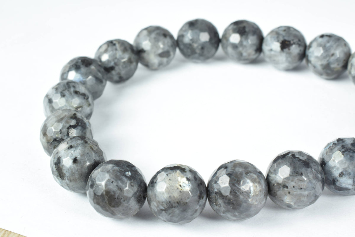 12mm/14mm Faceted Labradorite Natural Gemstones/Shades of Black/Grey/Craft Supplies/Beads/Gems Cabochons/Beads/Focal beads...