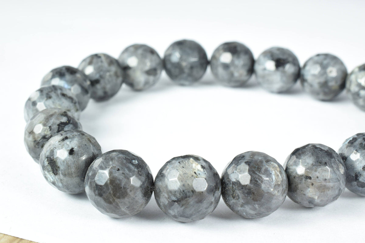 12mm/14mm Faceted Labradorite Natural Gemstones/Shades of Black/Grey/Craft Supplies/Beads/Gems Cabochons/Beads/Focal beads...