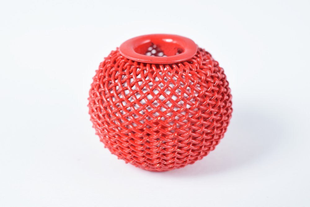 6 PCs Wire Mesh Beads Basketball wives large hole Round Beads 16mm metal jewelry big hoop earring chunky bead jewelry maki...