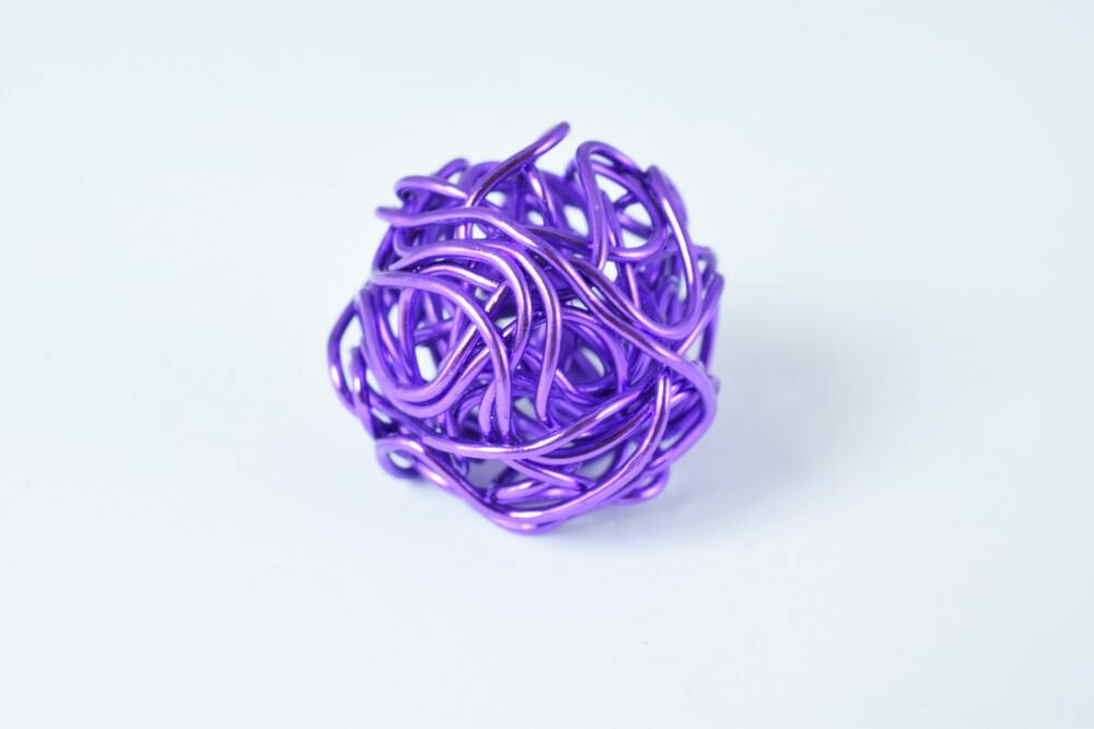 6 PCs Openwork Wire Metal Round Beads Ball Hollow Twist Ball Basketball wives Beads jewelry big hoop earring chunky bead j...