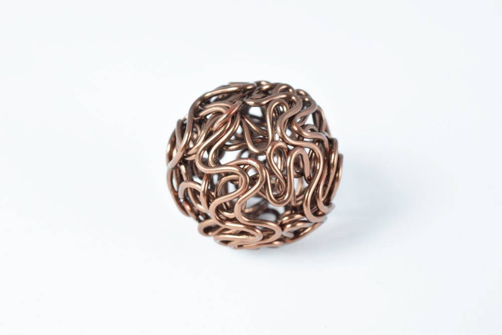 6 PCs Openwork Wire Metal Round Beads Ball Hollow Twist Ball Basketball wives Beads jewelry big hoop earring chunky bead j...