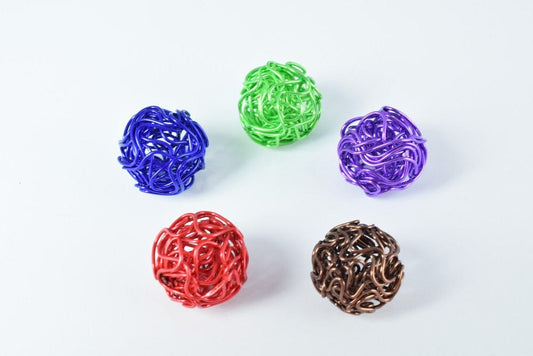 6 PCs Openwork Wire Metal Round Beads Ball Hollow Twist Ball Basketball wives Beads jewelry big hoop earring chunky bead j...