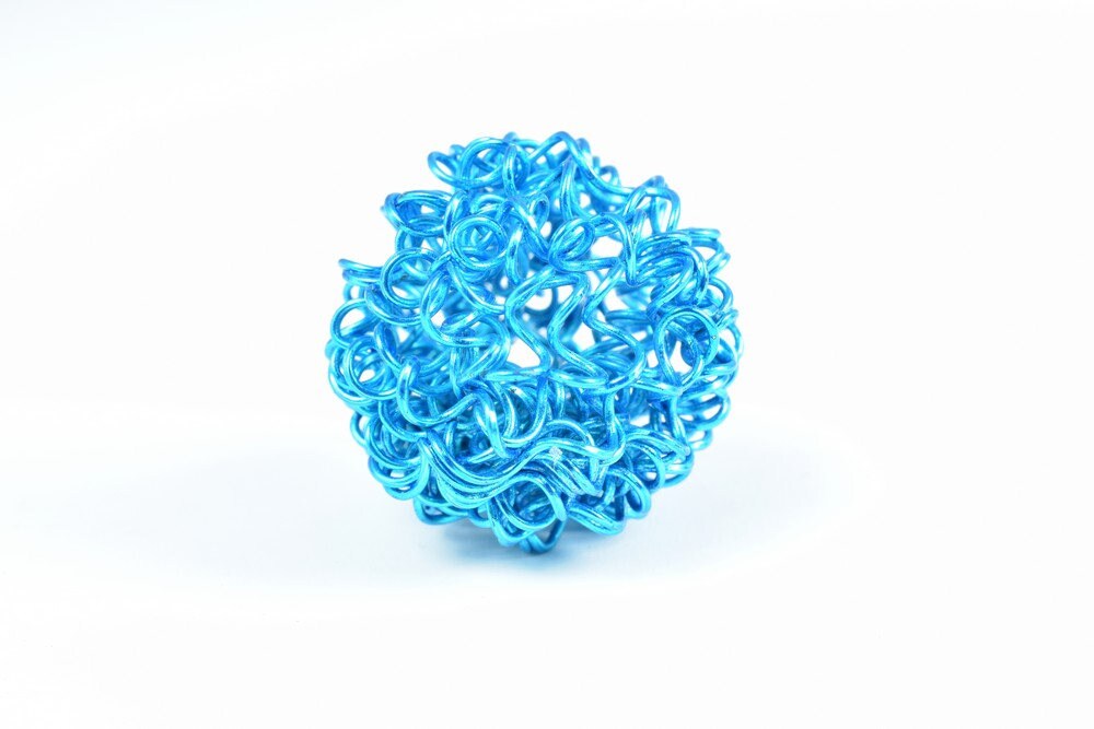 6 PCs Openwork Wire Metal Round Beads Ball Hollow Twist Ball Basketball wives Beads jewelry big hoop earring chunky bead j...