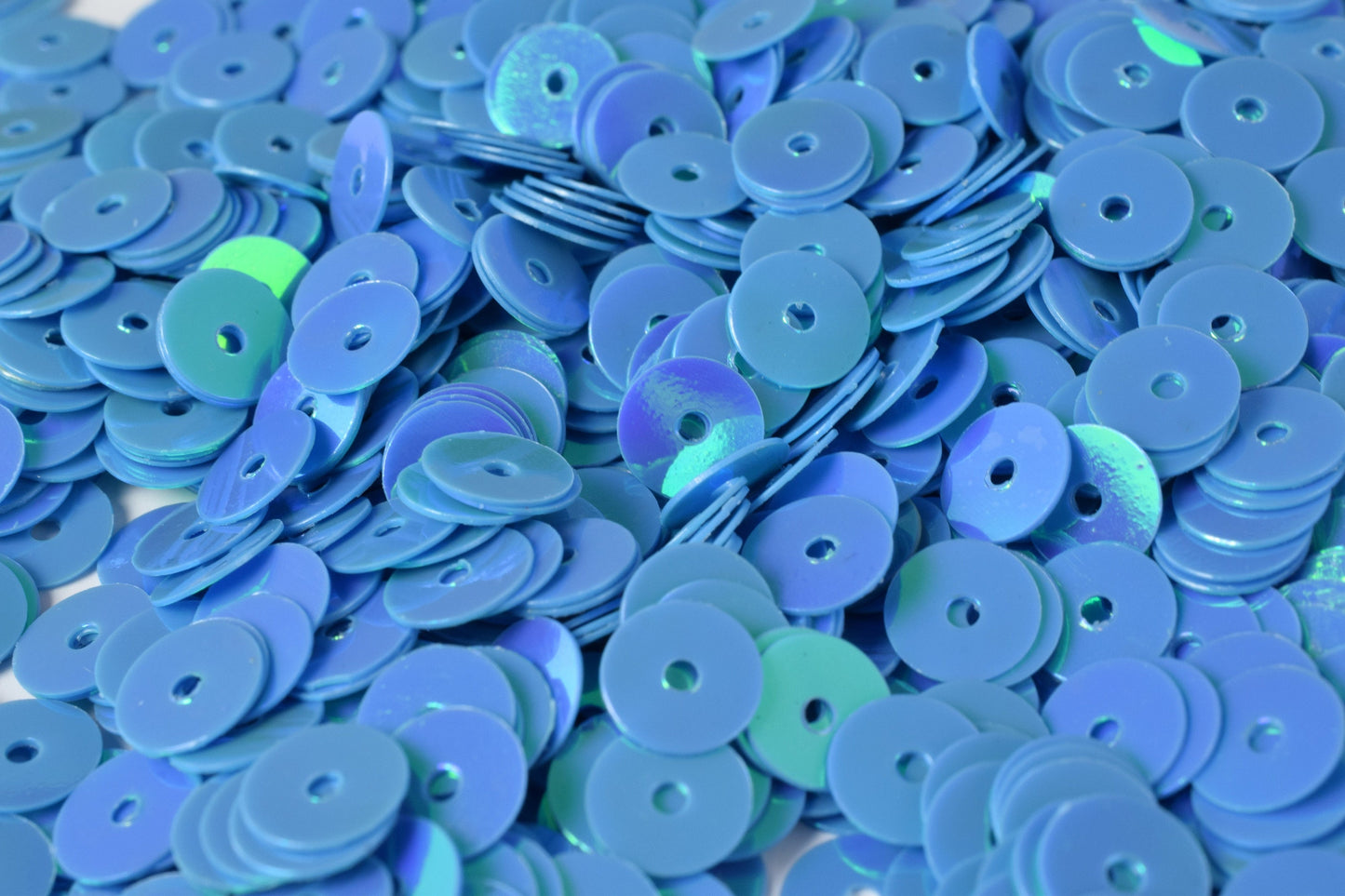 4mm Aqua Blue Iridescent Sequins: Shimmering Craft Embellishments, Lightweight Flat Round (2000pcs, Center Hole, Sewing)