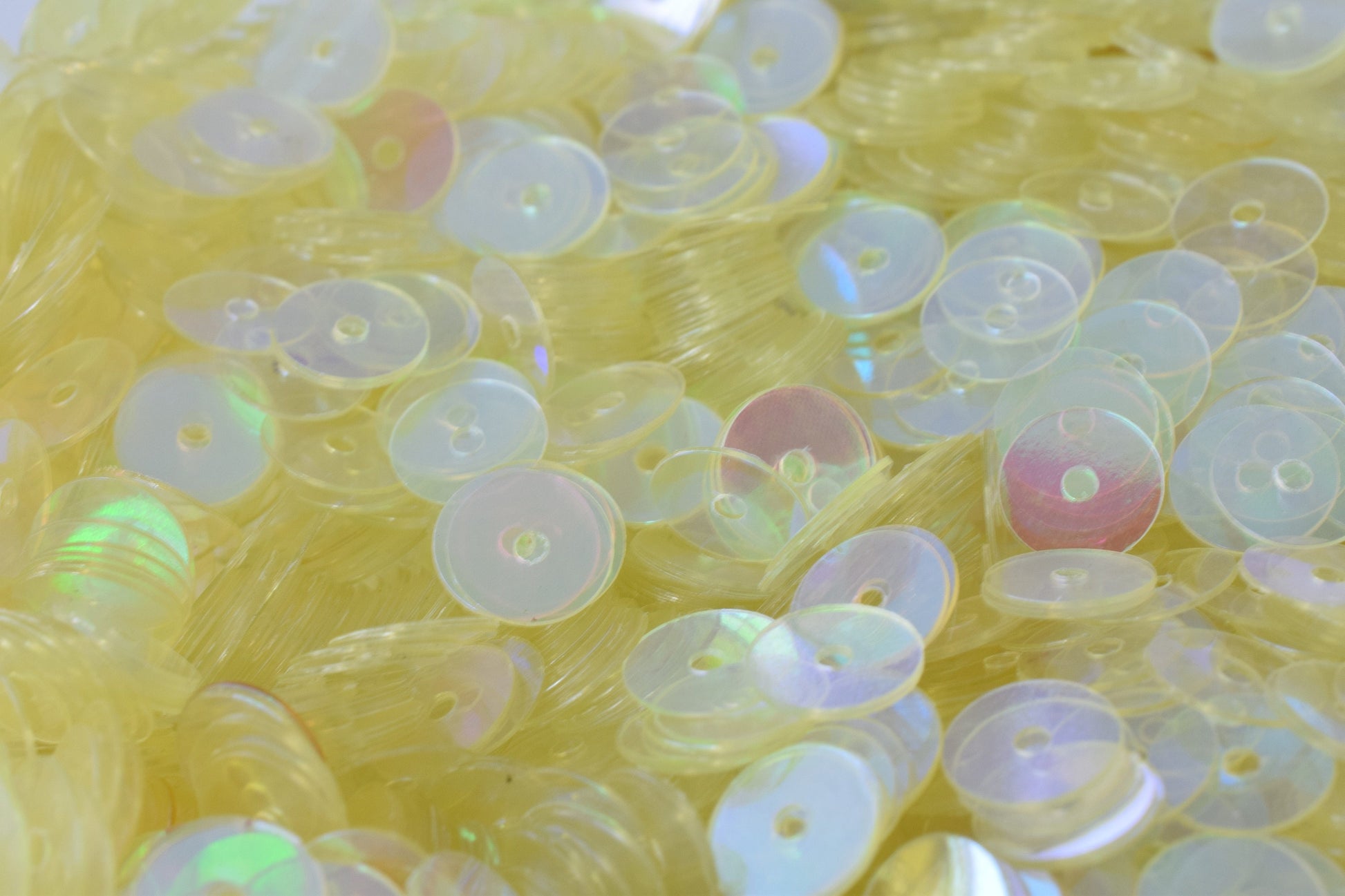 Multi Color Sparkle Flat Sequins: 3/4/6mm Clear Iridescent Round, Loose Paillettes | 2000pcs Bulk, Center Hole, Lightweight | Craft Supplies