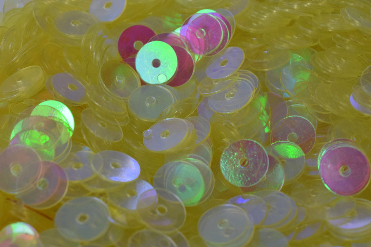 Multi Color Sparkle Flat Sequins: 3/4/6mm Clear Iridescent Round, Loose Paillettes | 2000pcs Bulk, Center Hole, Lightweight | Craft Supplies