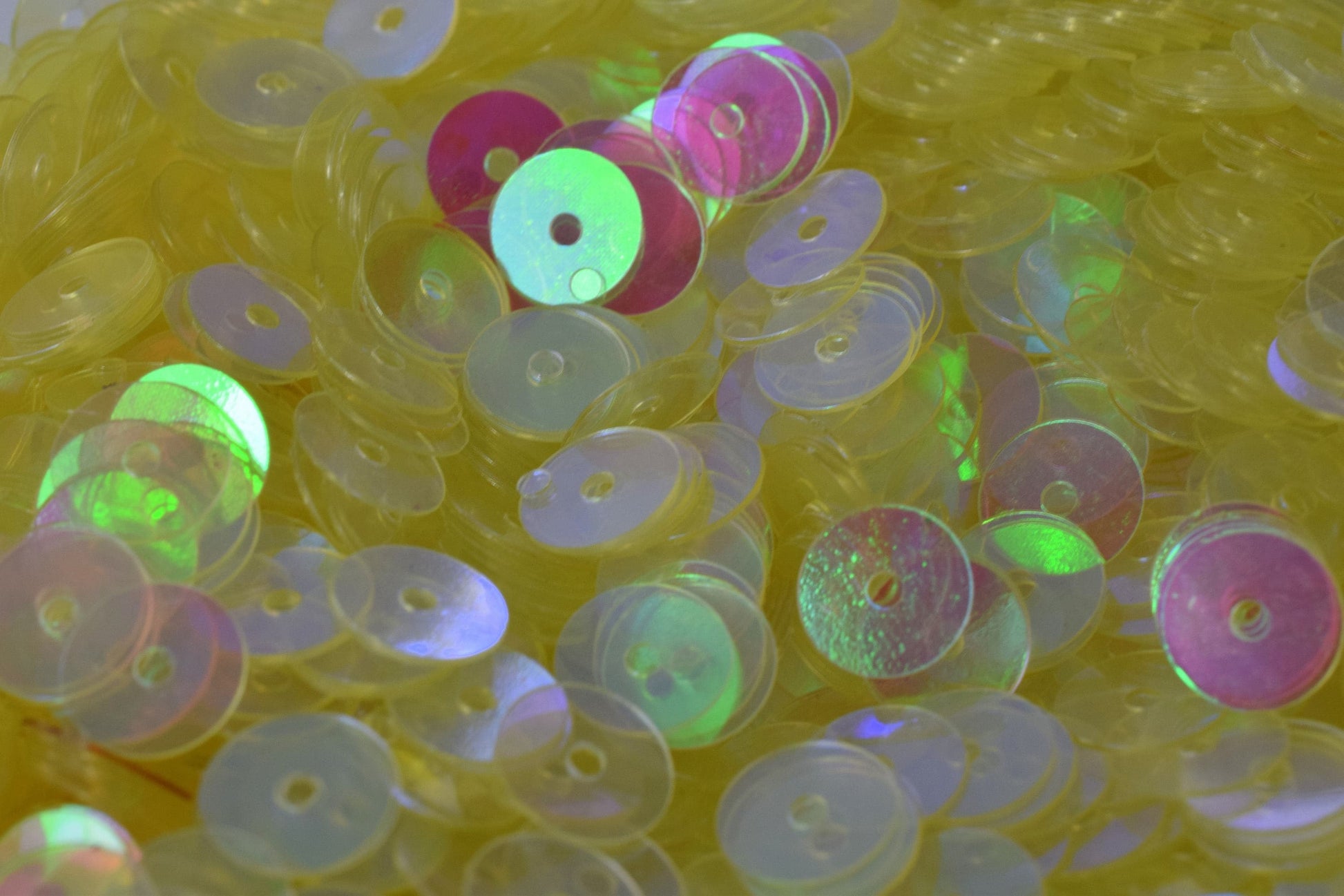 Multi Color Sparkle Flat Sequins: 3/4/6mm Clear Iridescent Round, Loose Paillettes | 2000pcs Bulk, Center Hole, Lightweight | Craft Supplies