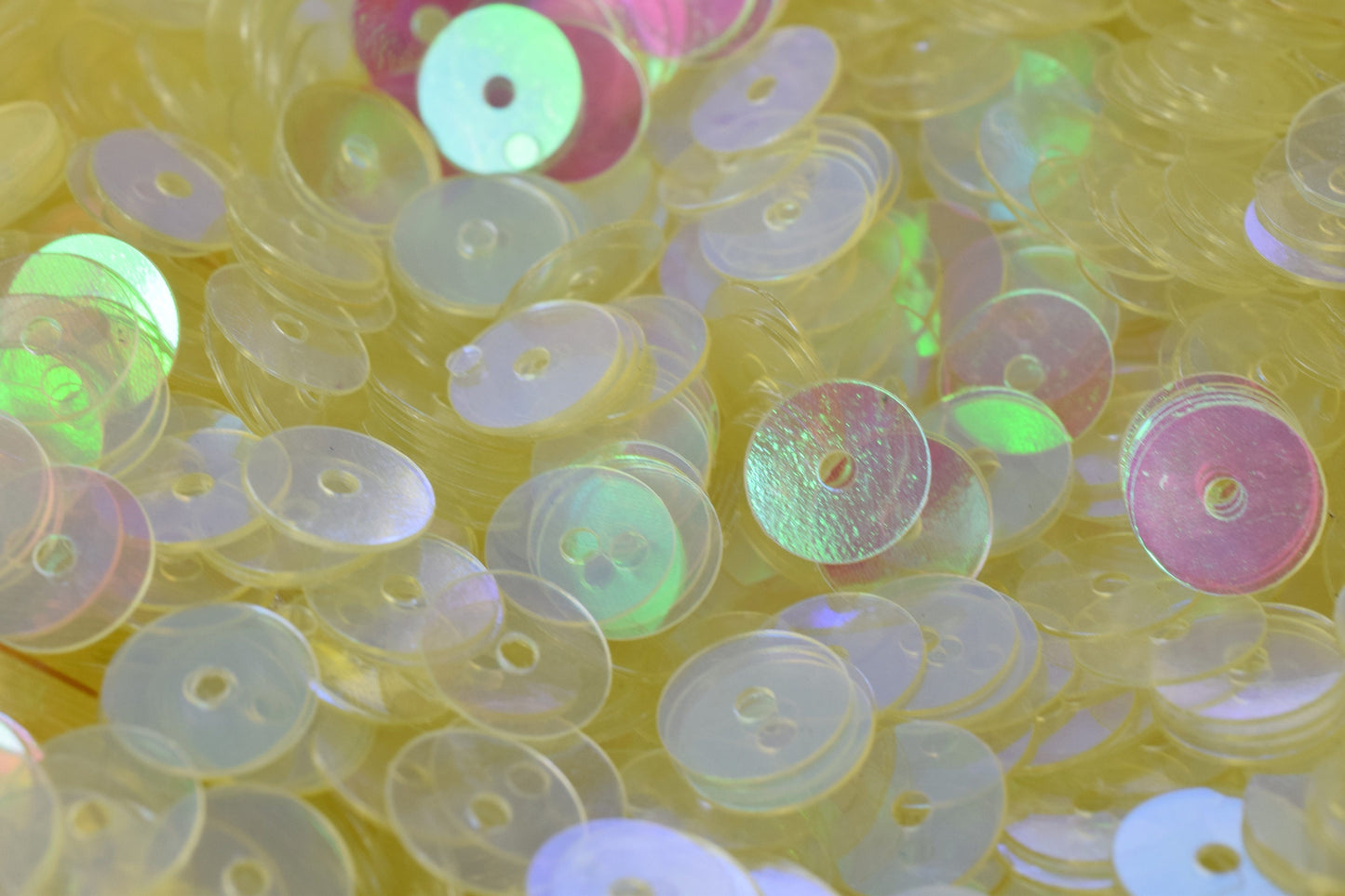 Multi Color Sparkle Flat Sequins: 3/4/6mm Clear Iridescent Round, Loose Paillettes | 2000pcs Bulk, Center Hole, Lightweight | Craft Supplies