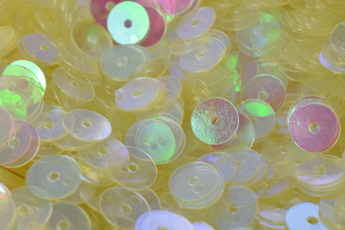 Multi Color Sparkle Flat Sequins: 3/4/6mm Clear Iridescent Round, Loose Paillettes | 2000pcs Bulk, Center Hole, Lightweight | Craft Supplies