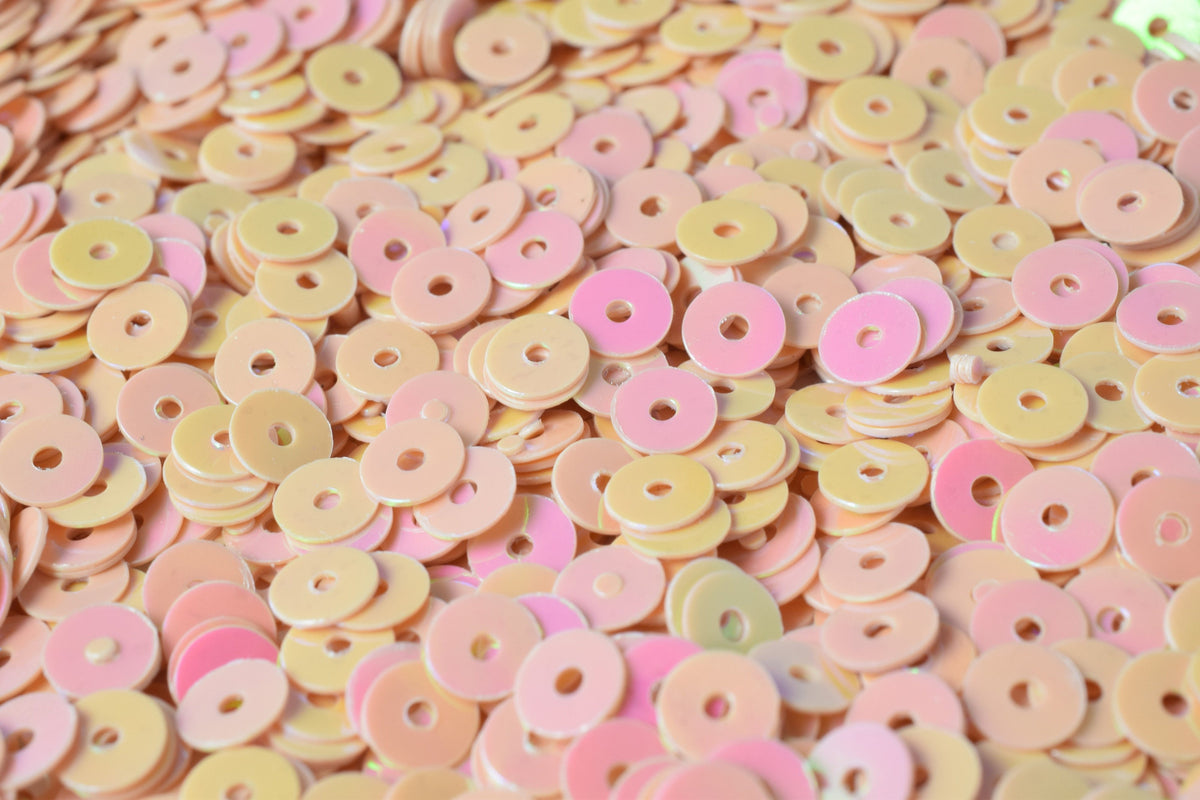 3/4/6mm Peach Baby Pink  Iridescent Sequins Sheen Round Sequins/Loose Paillettes,Wholesale Sequins,Shimmering Sequin Appar...
