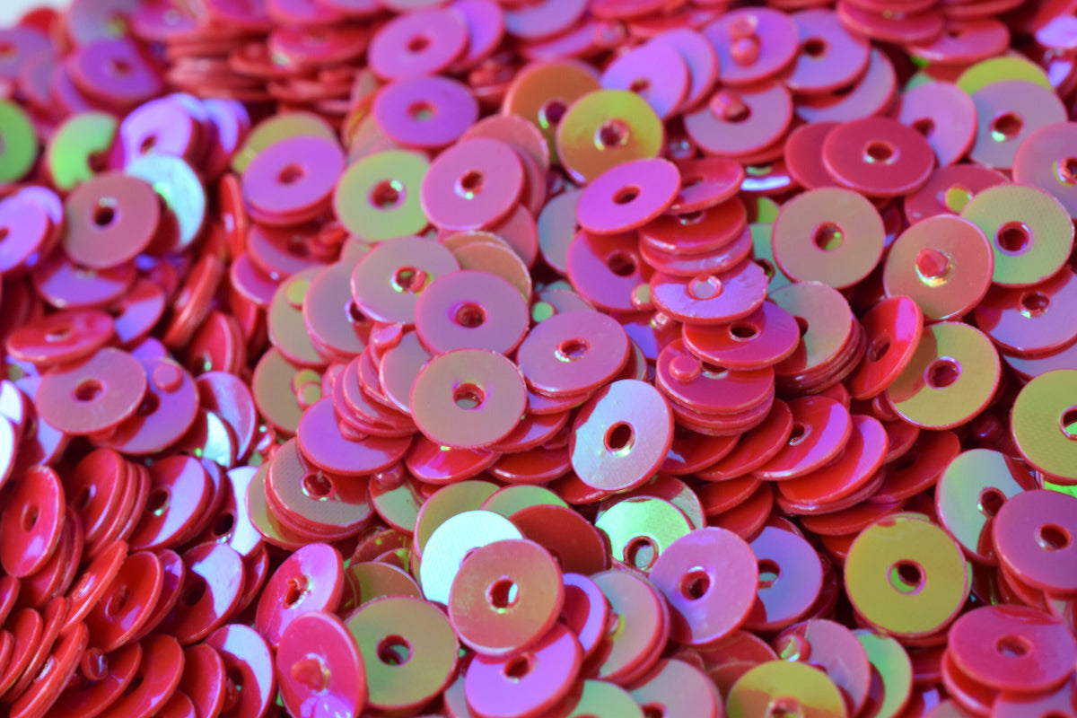 3/4/6mm Red Magenta Iridescent Sequins Sheen Round Sequins/Loose Paillettes,Wholesale Sequins,Shimmering Sequin Apparel,Sh...