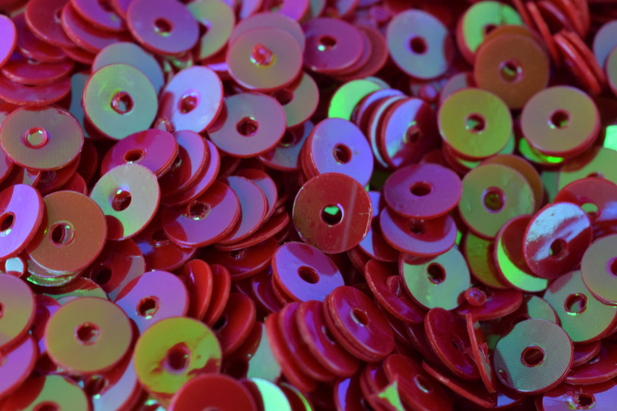 3/4/6mm Red Magenta Iridescent Sequins Sheen Round Sequins/Loose Paillettes,Wholesale Sequins,Shimmering Sequin Apparel,Sh...