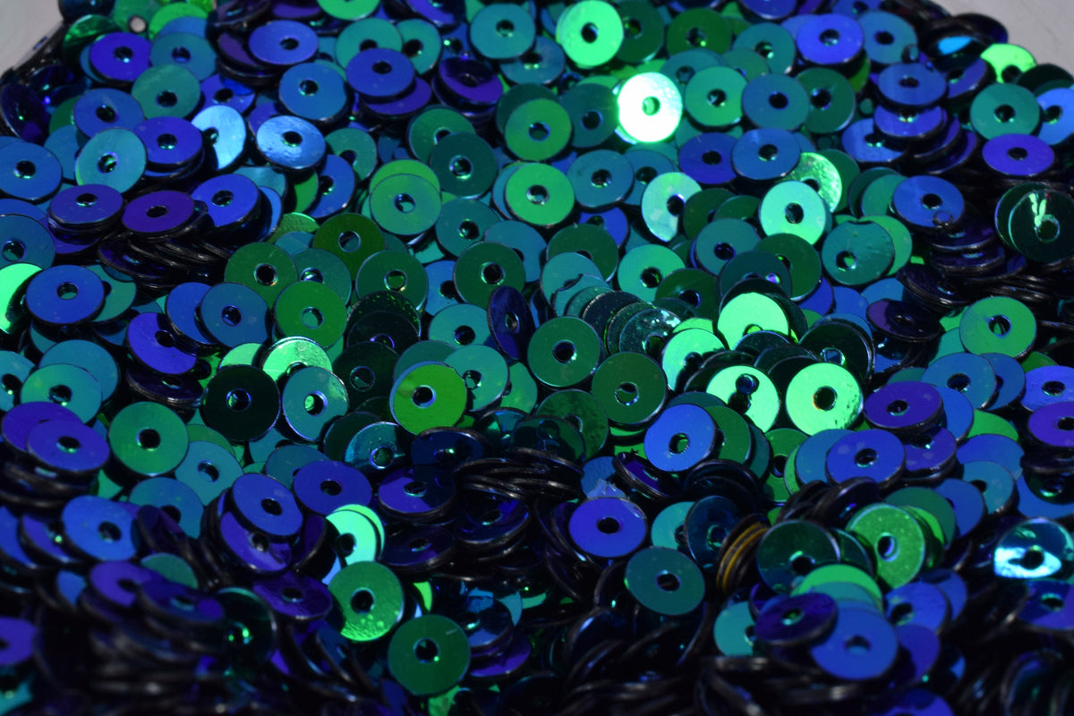 3/4/6mm Blue Green Shiny Iridescent Sequins Sheen Round Sequins/Loose Paillettes,Wholesale Sequins,Shimmering Sequin Appar...