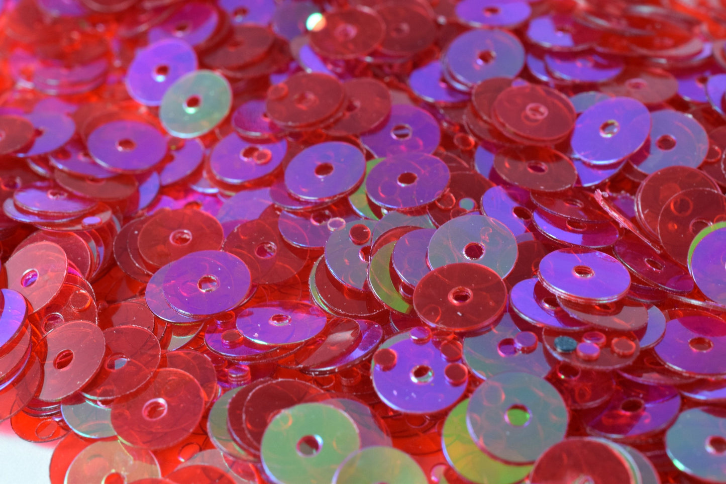 3 4 6mm Sequins Red Pink Multi - Iridescent Round Loose Paillettes - Lightweight Sheen, Apparel Decoration, Shoe Craft Supplies