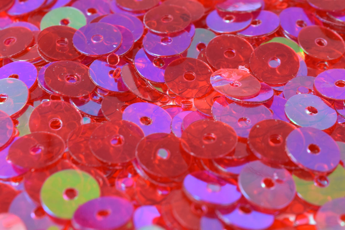 3 4 6mm Sequins Red Pink Multi - Iridescent Round Loose Paillettes - Lightweight Sheen, Apparel Decoration, Shoe Craft Supplies