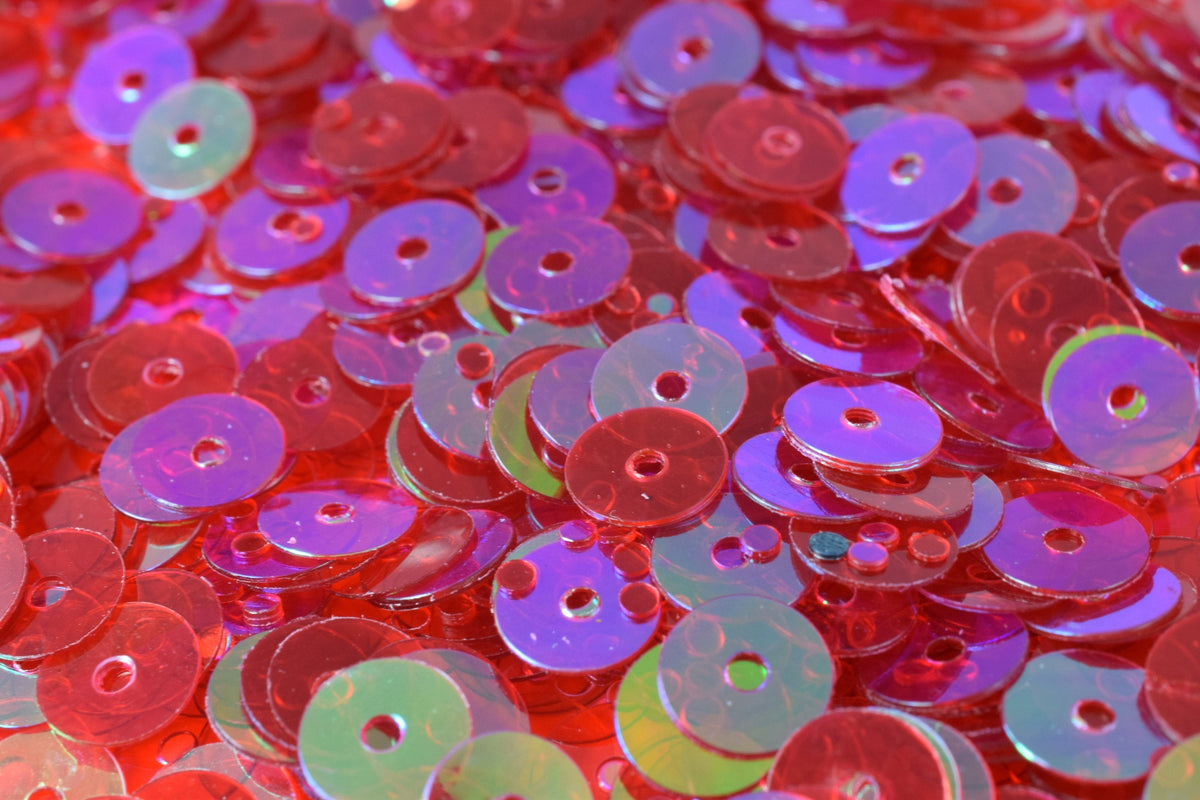 3 4 6mm Sequins Red Pink Multi - Iridescent Round Loose Paillettes - Lightweight Sheen, Apparel Decoration, Shoe Craft Supplies