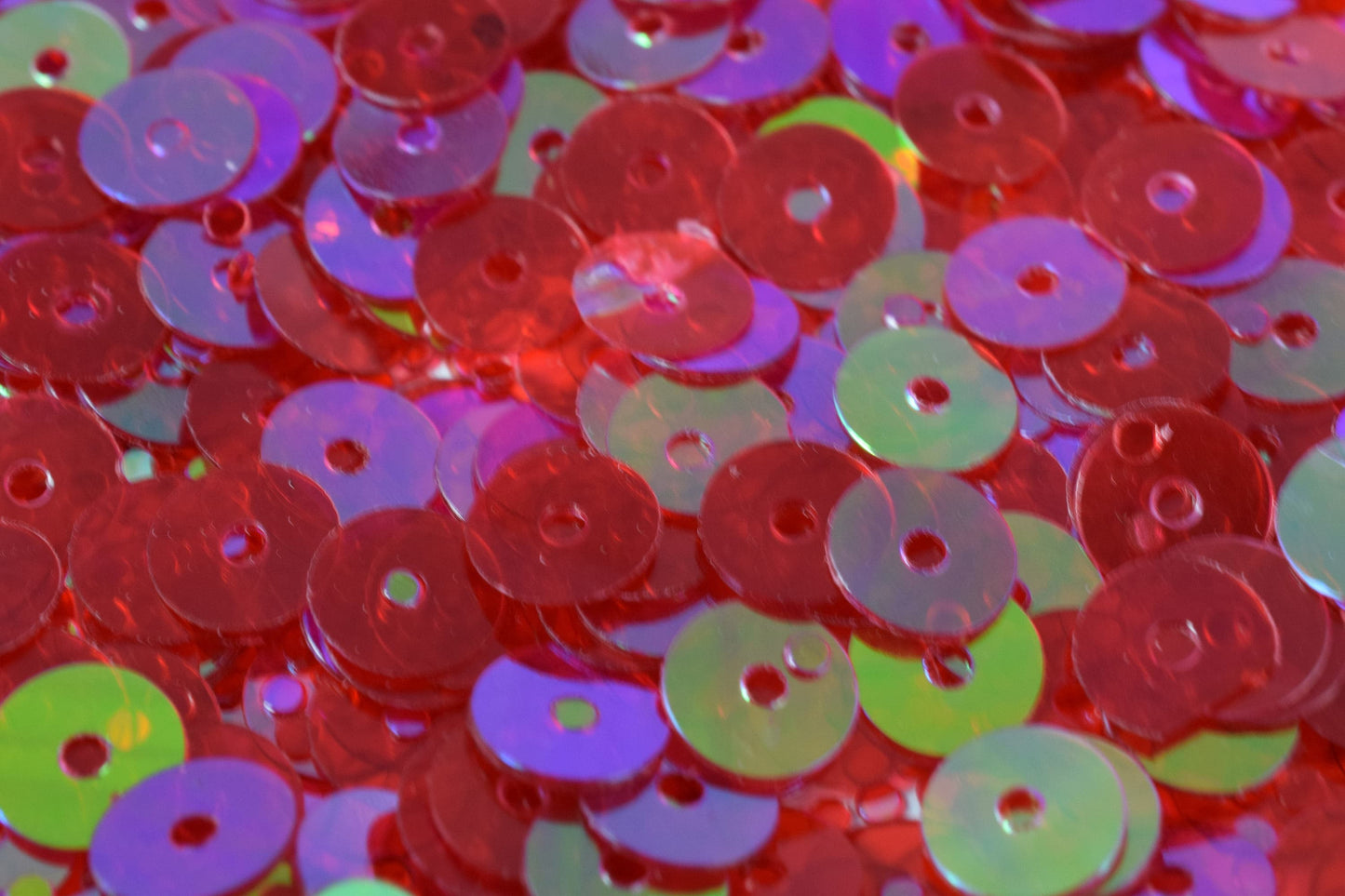 3 4 6mm Sequins Red Pink Multi - Iridescent Round Loose Paillettes - Lightweight Sheen, Apparel Decoration, Shoe Craft Supplies