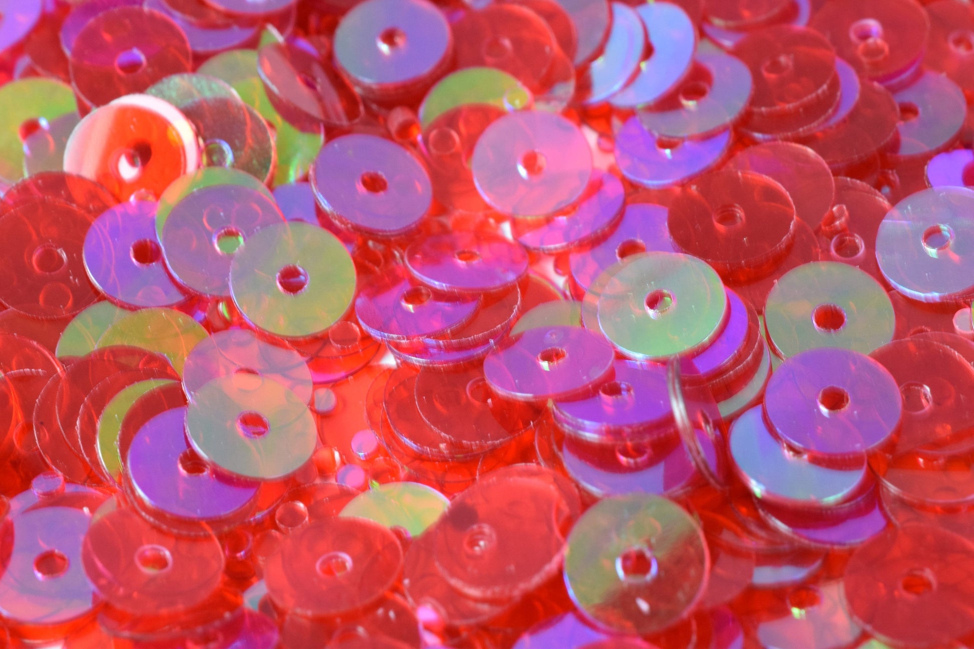 3 4 6mm Sequins Red Pink Multi - Iridescent Round Loose Paillettes - Lightweight Sheen, Apparel Decoration, Shoe Craft Supplies