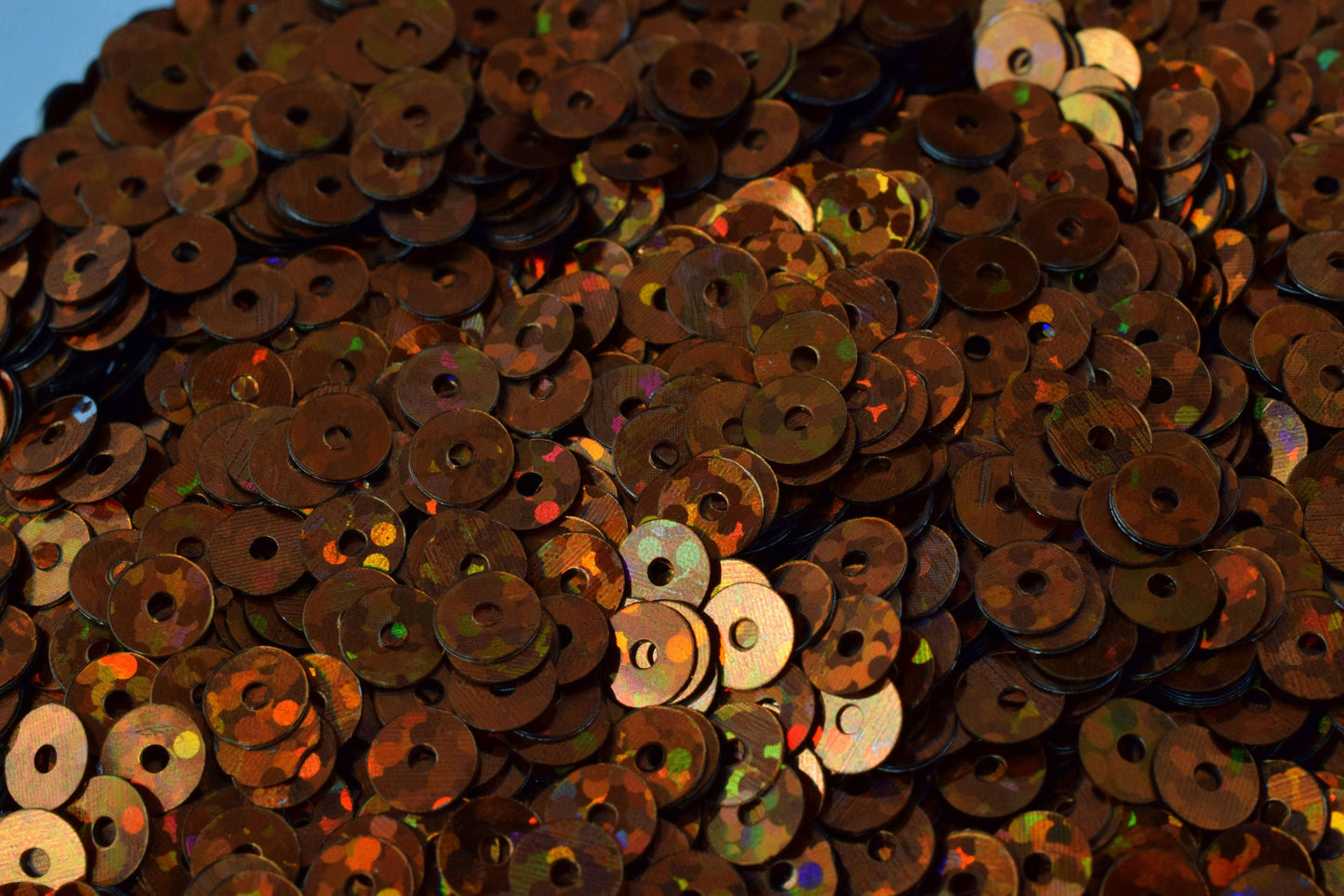 Dark Bronze Brown Flat Sequins - Iridescent Round Loose Paillettes - Multi-Size 3/4/6mm, Center Hole, Apparel & Shoe Decoration