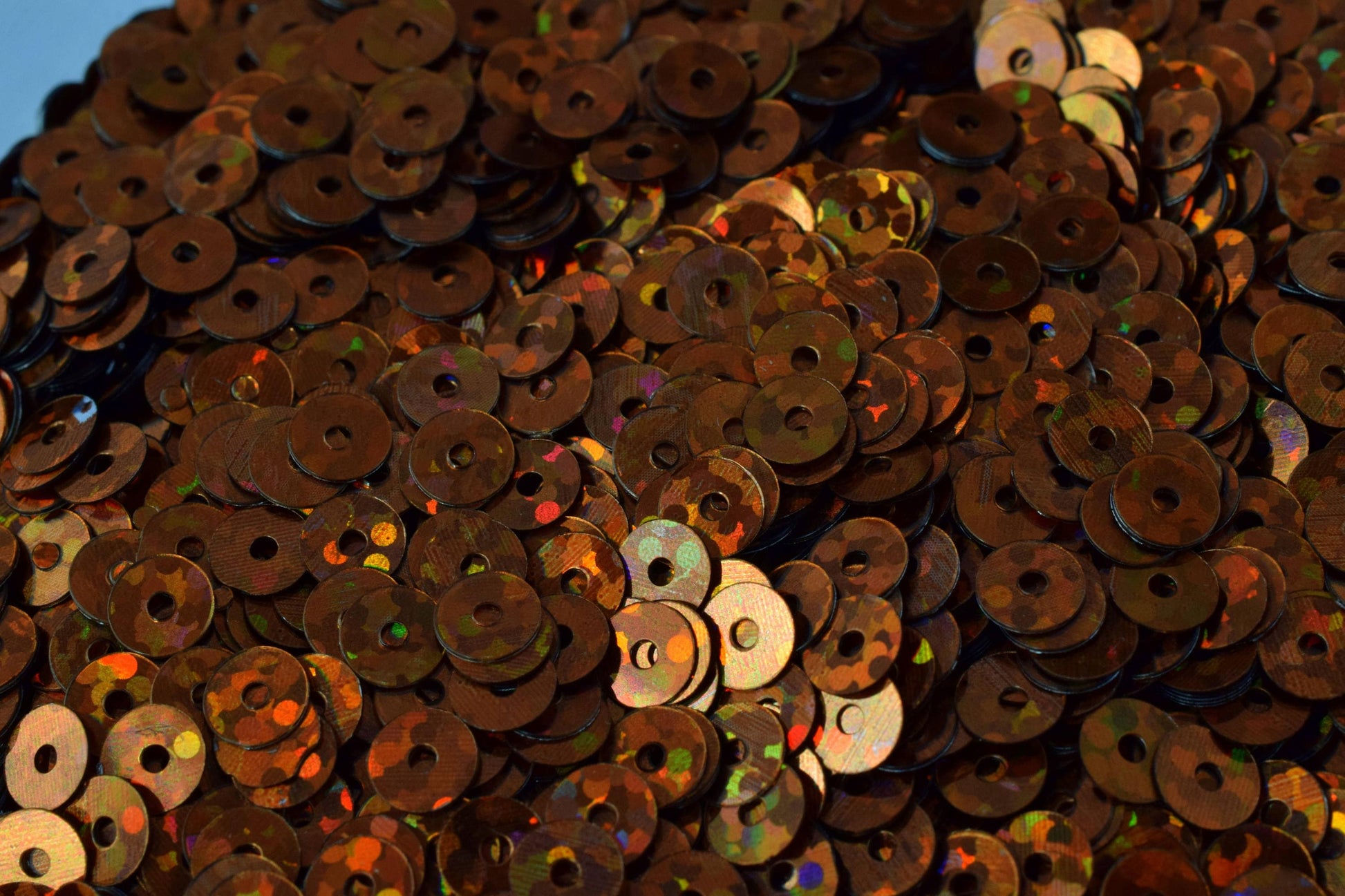 Dark Bronze Brown Flat Sequins - Iridescent Round Loose Paillettes - Multi-Size 3/4/6mm, Center Hole, Apparel & Shoe Decoration