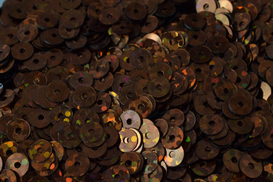 Dark Bronze Brown Flat Sequins - Iridescent Round Loose Paillettes - Multi-Size 3/4/6mm, Center Hole, Apparel & Shoe Decoration