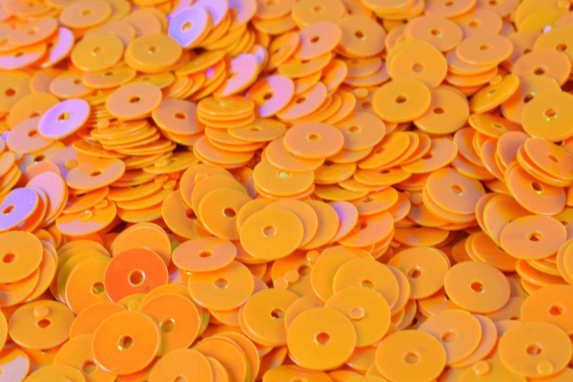Loose Sequin Apparel Supplies: Orange Light Iridescent Flat Round Sequins - 3/4/6mm Multi-Color, Bulk Packs for Costume & Shoe Decor