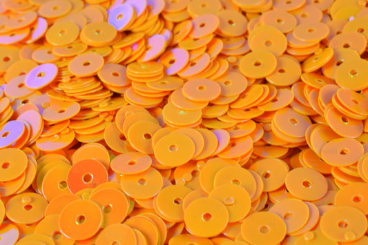 Loose Sequin Apparel Supplies: Orange Light Iridescent Flat Round Sequins - 3/4/6mm Multi-Color, Bulk Packs for Costume & Shoe Decor