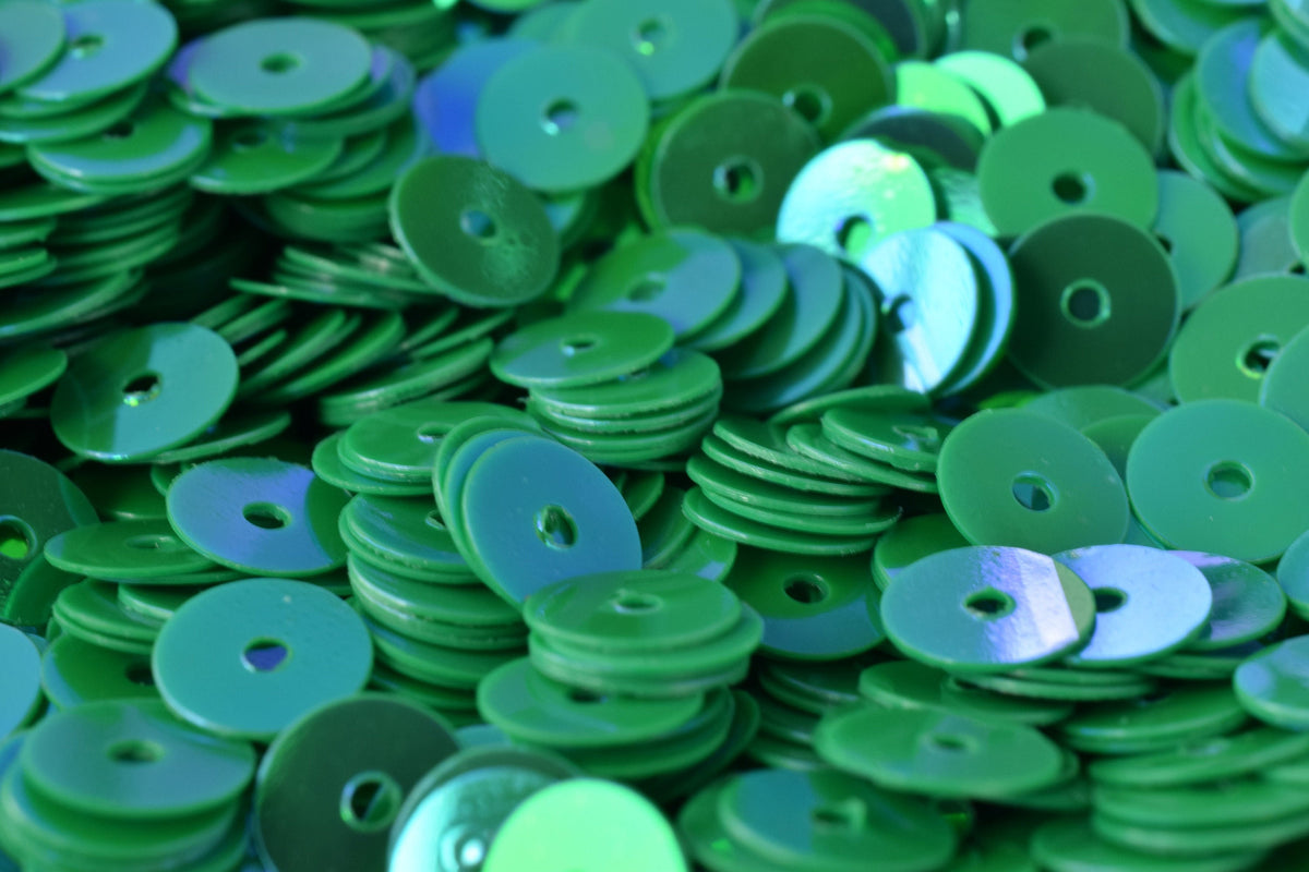 3/4/6mm Light Emerald Green Iridescent Flat Sequins Round/Loose Paillettes/Wholesale Sequins Multi Color, Loose Sequin App...