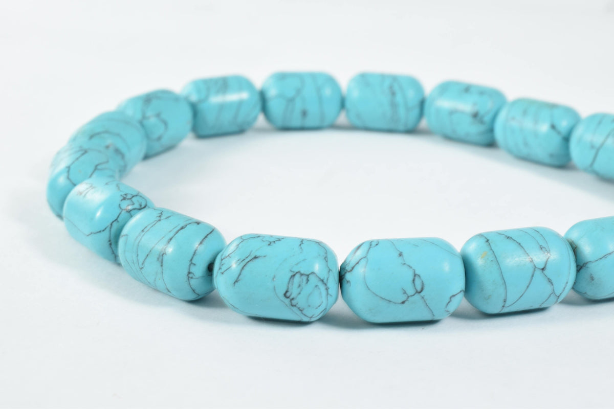 11x15mm Howlite Stone Tube Beads, Sold by 1 strand of 21pcs,Craft Supplies,Tools  Beads,Gems,Cabochons,Beads,Blue  Stone,B...