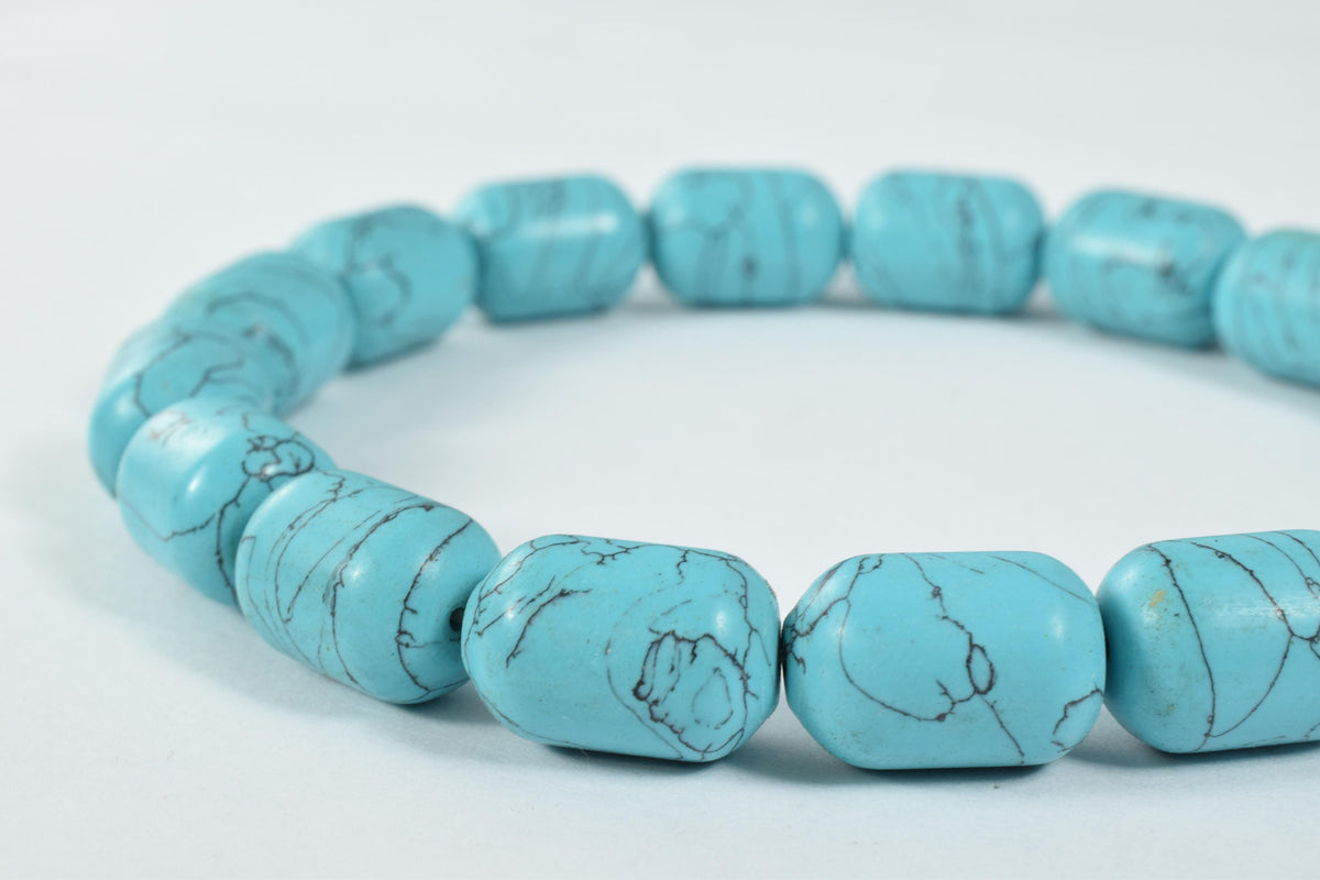 11x15mm Howlite Stone Tube Beads, Sold by 1 strand of 21pcs,Craft Supplies,Tools  Beads,Gems,Cabochons,Beads,Blue  Stone,B...