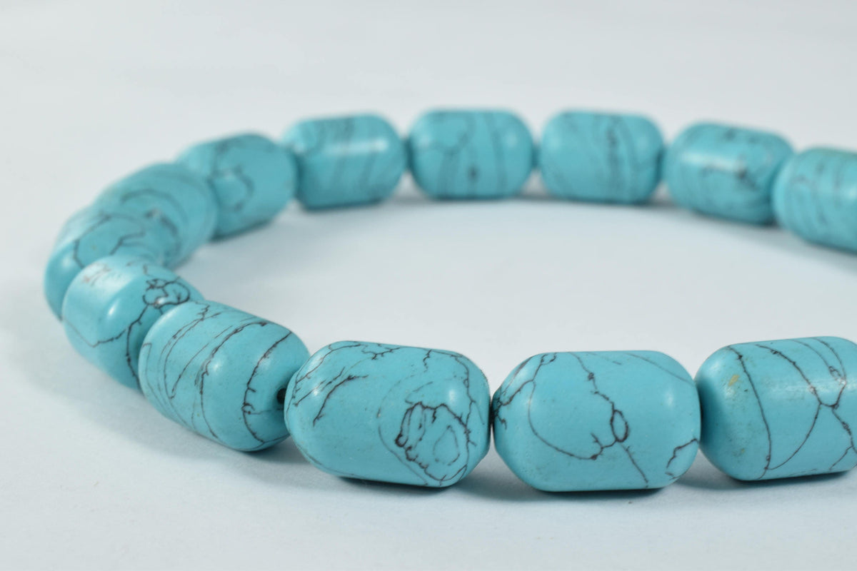 11x15mm Howlite Stone Tube Beads, Sold by 1 strand of 21pcs,Craft Supplies,Tools  Beads,Gems,Cabochons,Beads,Blue  Stone,B...