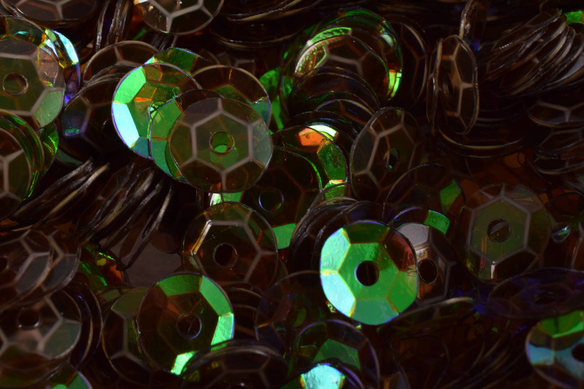 3/4/6mm Green Brown Semi Clear Cup Iridescent Sequins Sheen Round Sequins/Loose Paillettes,Wholesale Sequins,Shimmering Se...