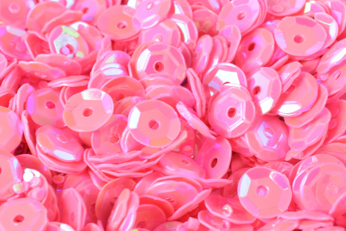 3/4/6mm Bright Baby Pink Cup Iridescent Sequins Sheen Round Sequins/Loose Paillettes,Wholesale Sequins,Shimmering Sequin A...