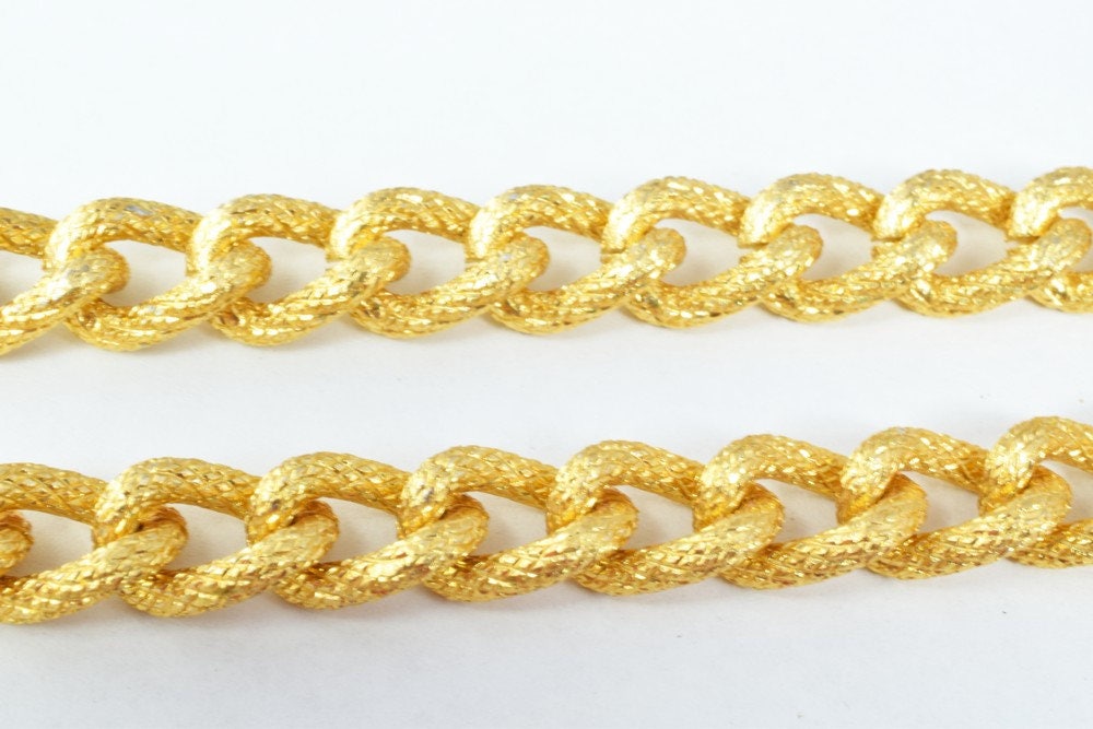 17x16mm Gold Aluminum Chain, Twisted Open Link for Handmade bracelet, Necklace Jewelry Accessories. 1 Yard (3 Feets), Item...