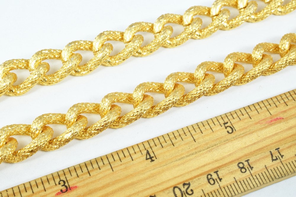 17x16mm Gold Aluminum Chain, Twisted Open Link for Handmade bracelet, Necklace Jewelry Accessories. 1 Yard (3 Feets), Item...