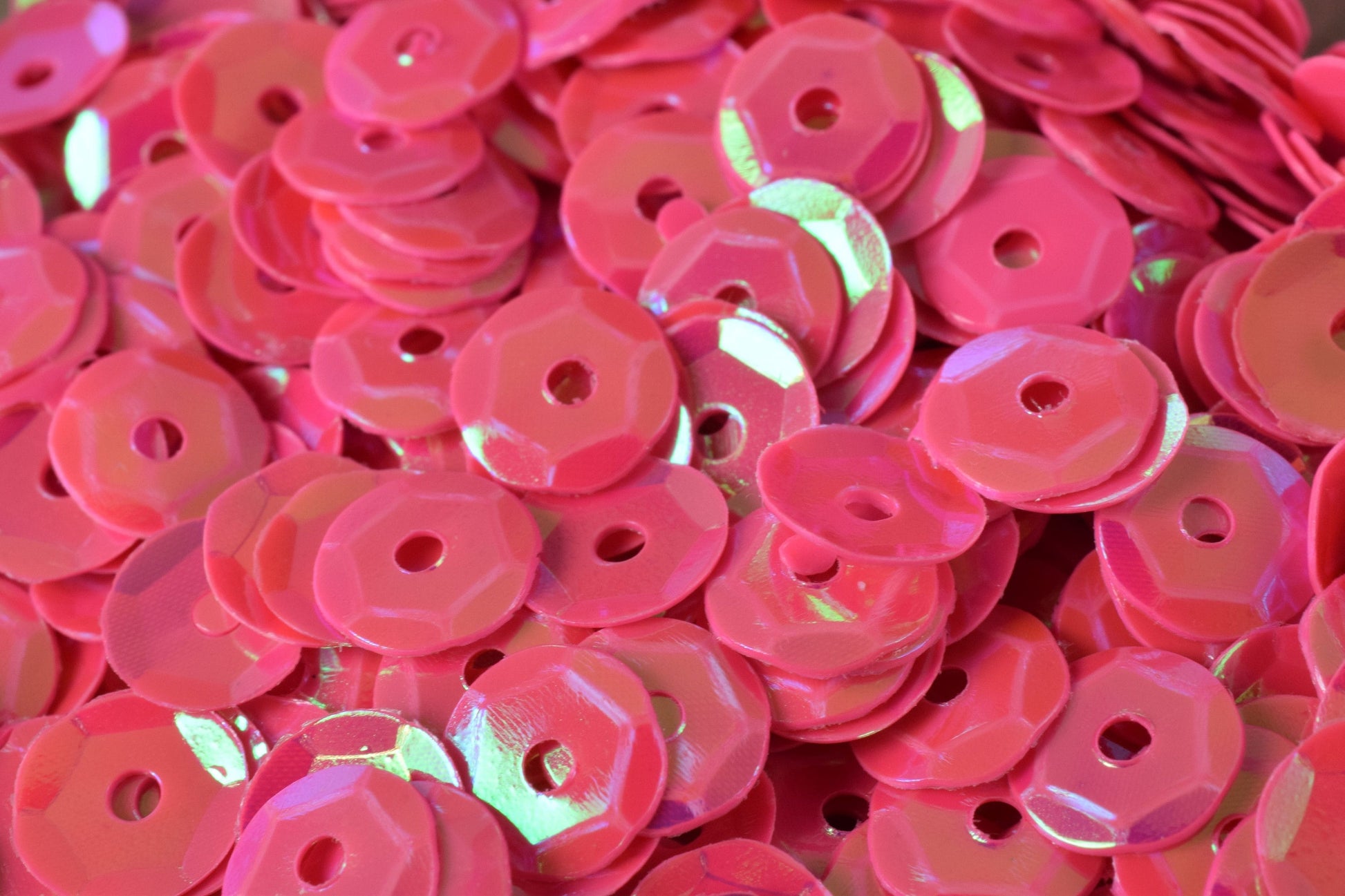 Neon Dark Pink Bridal Cup Sequins: Iridescent Shiny Round Craft Supplies (3/4/6mm, Center Hole, Apparel Embellishment)